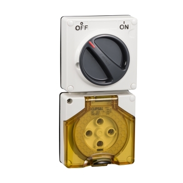 Clipsal - 56 Series, Switched Socket Surface IP66 4 PIN 50A Less Enclosure