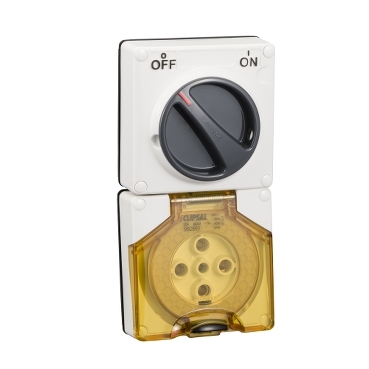 Clipsal - 56 Series, Switched Socket, Surface IP66 5 PIN 50A Less Enclosure