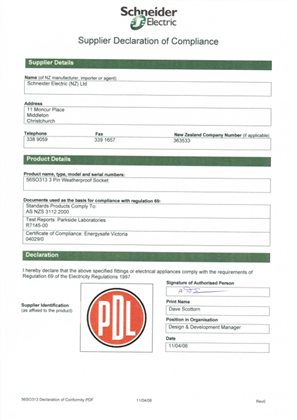 56 Series, 56SO313, Declaration of Conformity