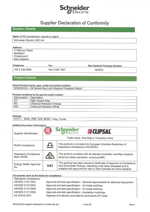 56 Series, 56SW2K332, Supplier Declaration of Conformity