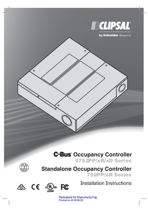 Installation Instruction for  5752PP/xR/xD C-Bus Occupancy Controller