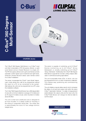 Technical datasheet for 5753PEIRL C-Bus Sensor