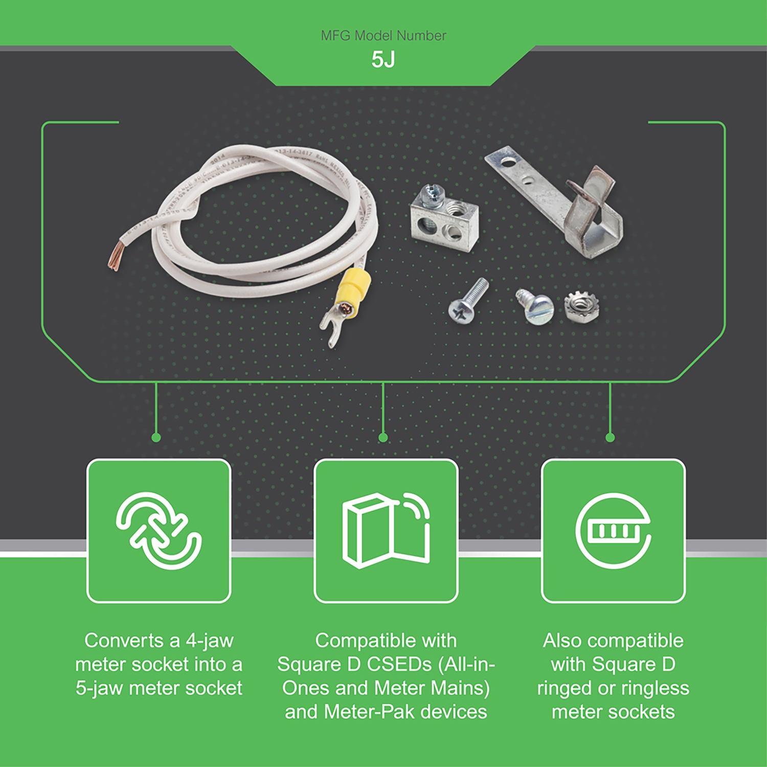 5J - Meter accessory, MP Meter-Pak, jaw kit, 5 jaws, ring/ringless 