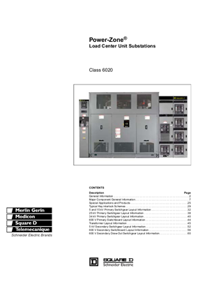 Square D Power-Zone Load Center Unit Substation Catalog