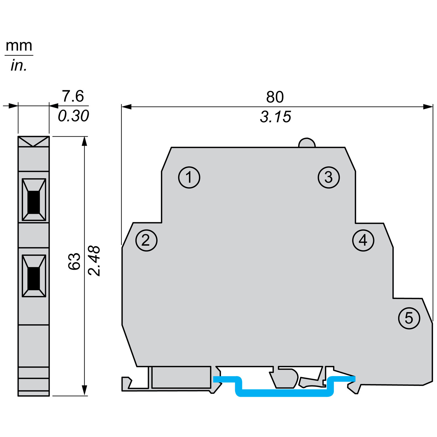 SSLM1ND101BD, SSR - DIN rail mount - input 4-28 V DC, output 4-28 V DC ...