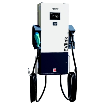 EVlink fast charger Schneider Electric EVlink Fast Charge stations are designed to charge a vehicle rapidly: - 80% of capacity charged less than 30 minutes.
