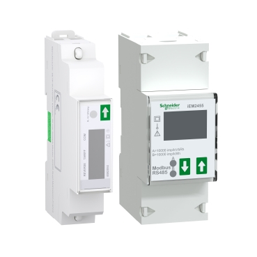 Acti 9 iEM2000 series Schneider Electric 18mm DIN-rail KWh meters for single-phase circuits up to 40A