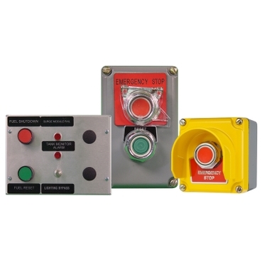 Remote mounted cashier control centers and emergency shutdown switches