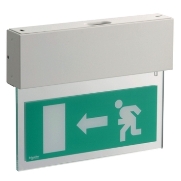 Lys Schneider Electric Standard and a self- diagnostic exit sign for modern and classic environments - Visibility distance 21m - Exitscreen distance 30m