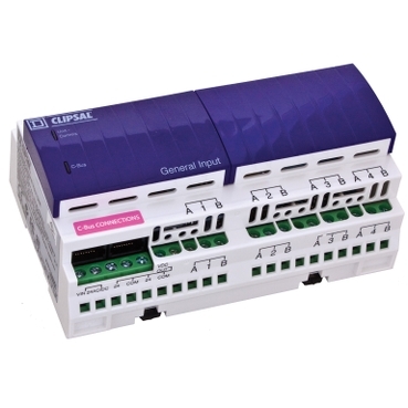 General Input Unit Square D C-Bus™ Four-Channel General Input Units are DIN-rail mounted devices that measure TTL digital and real-world analog quantities and generate messages about the measurements to the C-Bus network.