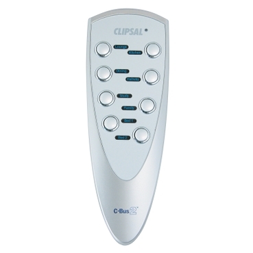 C-Bus™ Four- and Eight- Button Infrared (IR) Remote Controllers provide hand held remote control operation of lighting and other loads.