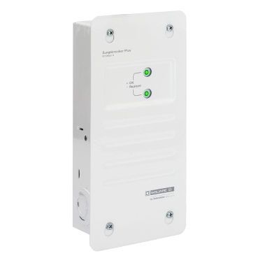 Surgelogic™ Surgebreaker Plus Square D Whole House Surge Protective Device offering all-in-one protection for appliances, lighting, cable, ethernet, and telephone.