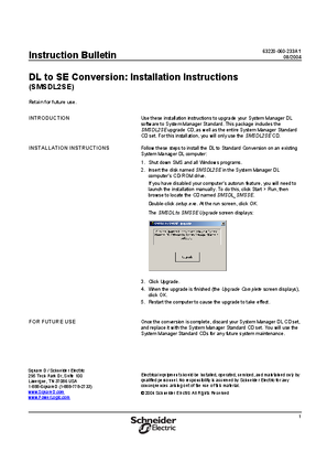 SMS 4.0 DL to SE Conversion  Installation 