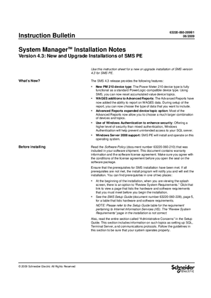 System Manager Installation Notes Version 4.3: New and Upgrade Installations of SMS PE