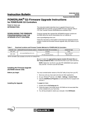 Firmware Upgrade Instructions for Controllers