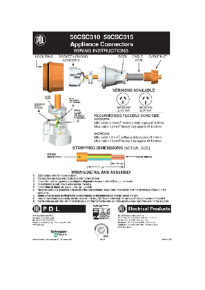 56 Series instructions to wire  appliance connectors