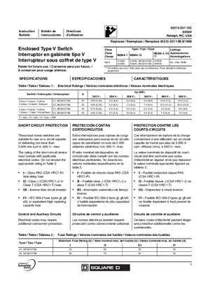 Enclosed Type V Switch Installation Instructions