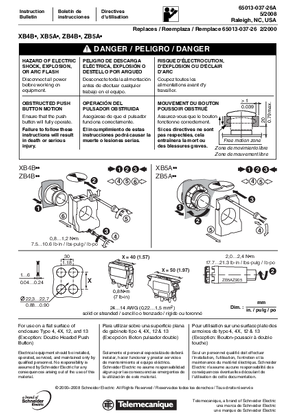 Harmony XB4B/XB5A, ZB4B/ZB5A 22mm Push Buttons Installation Instructions