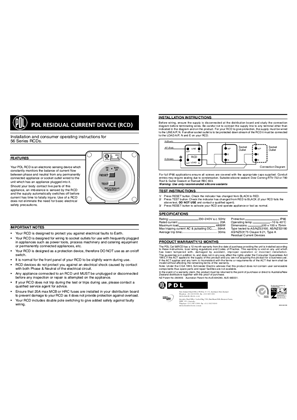 56 Series installation and consumer operating instructions for RCDs