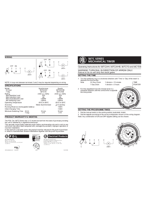 56 Series installation and operating instructions for mechanical timers