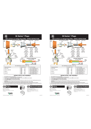 56 Series wiring and assembly instruction for 250V and extra low voltage