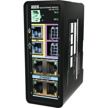 ASCO 5170 Quad Ethernet Module ASCO Power Technologies Remotely Monitor and Control ASCO Transfer Switches