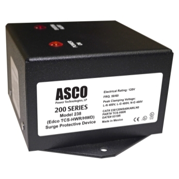 ASCO Model 238 (Edco TCS-HWR) Surge Protective Device Square D 120V | L-N: 32 kA, L-G: 8 kA, N-G: 8 kA