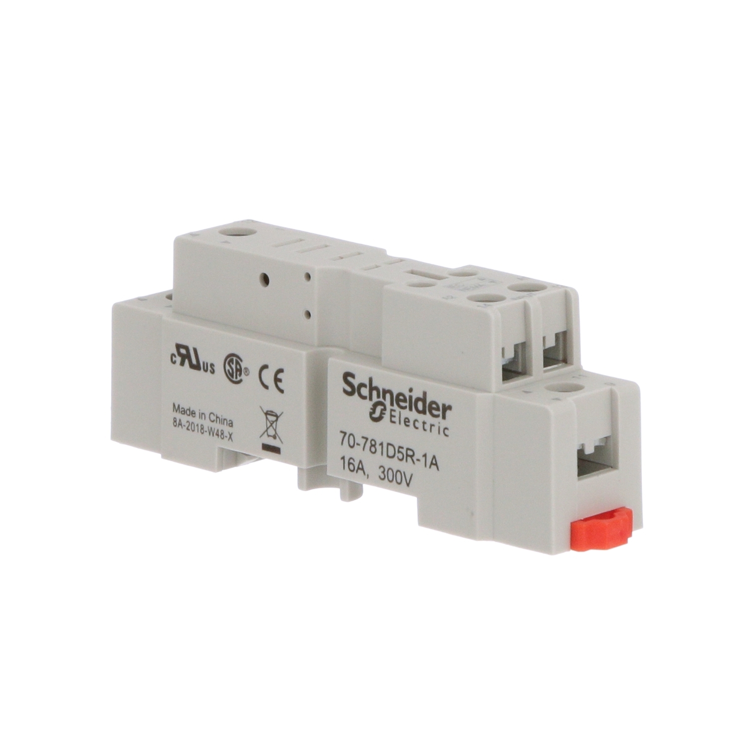 Socket, General Purpose Relays, for 781 relays, SPDT, 5 pins, screws clamp terminals, 16A, 300V