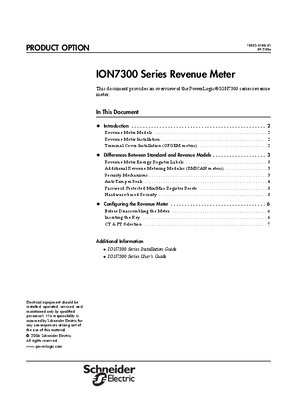 PowerLogic ION7300 Series Revenue Meter
