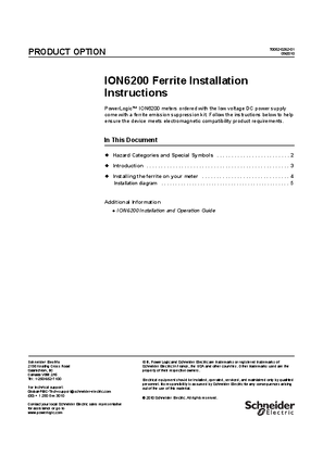 PowerLogic ION6200 Ferrite Installation Instructions