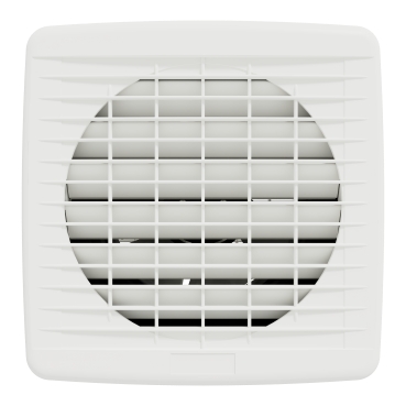 Exhaust fan, Airflow, window, 150mm blade dia, auto louvre, white-Front view