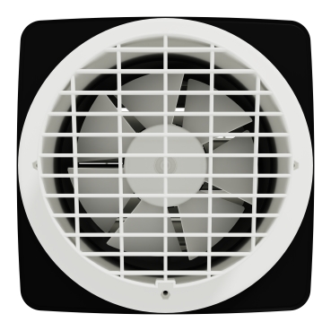 Exhaust fan, Airflow, wall, 150mm blade dia, auto louvre, white-Back View
