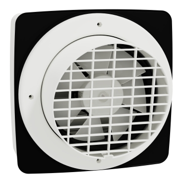 Exhaust fan, Airflow, wall, 150mm blade dia, auto louvre, white-Back View (45°x4°)