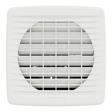 Exhaust fan, Airflow, wall, 150mm blade dia, auto louvre, white-Front view