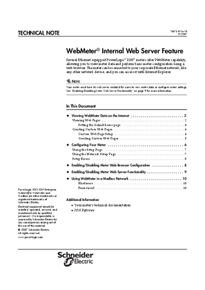 PowerLogic WebMeter Internal Web Server Feature