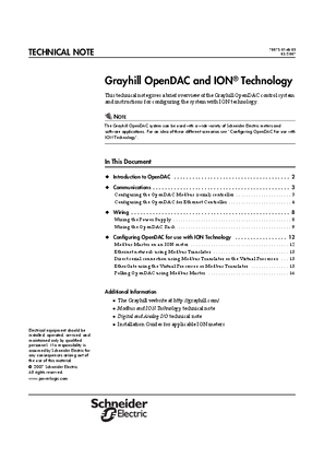 Grayhill OpenDAC and PowerLogic ION Technology