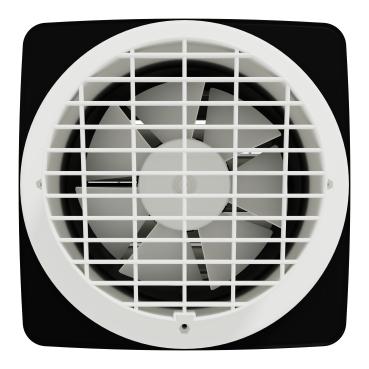 Exhaust fan, Airflow, window, 200mm blade dia, pull cord louvre, white-Back View