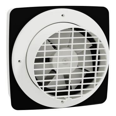 Exhaust fan, Airflow, window, 200mm blade dia, pull cord louvre, white-Back View (45°x4°)