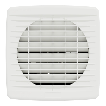Exhaust fan, Airflow, window, 200mm blade dia, pull cord louvre, white-Front view