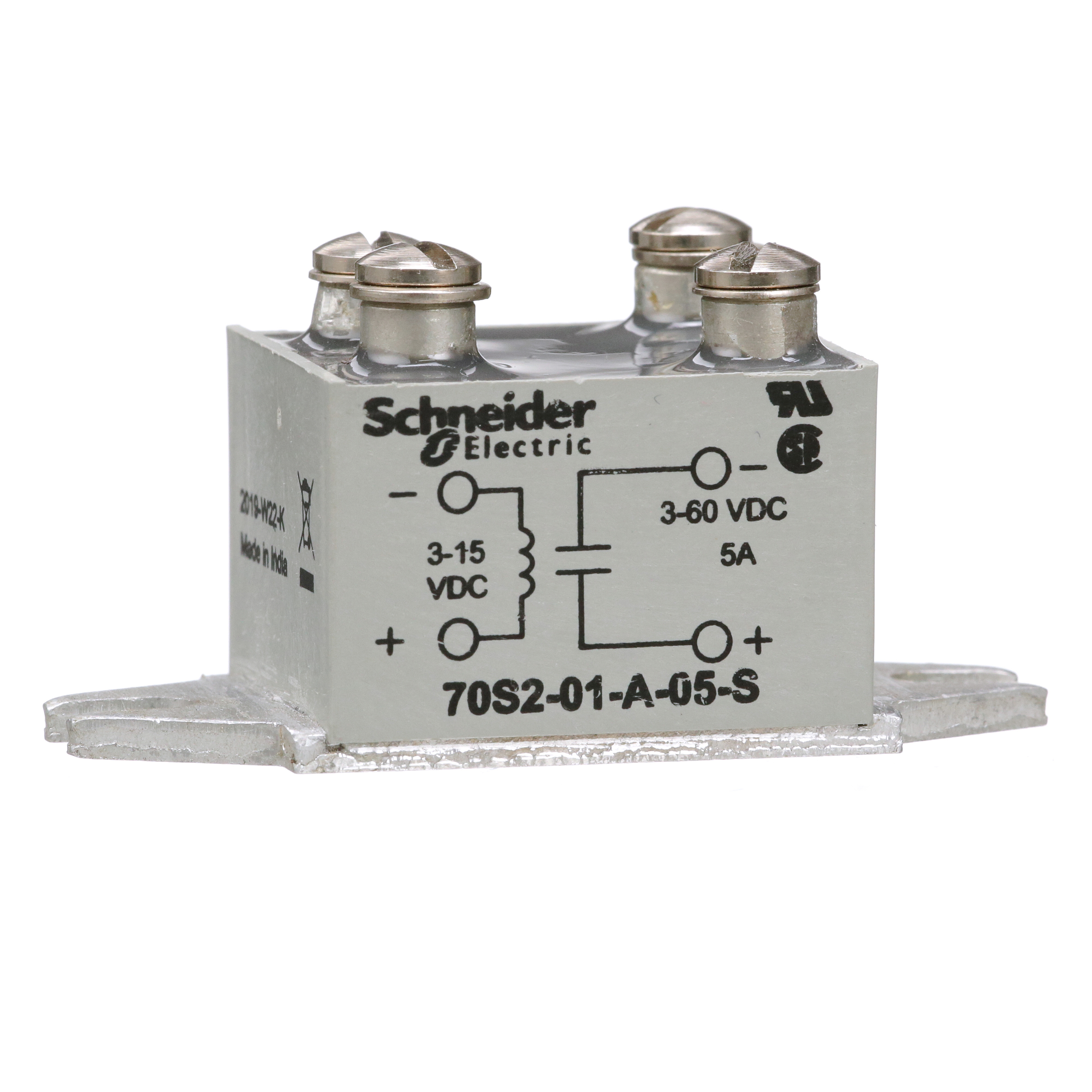 Relay, SE Relays, solid state, SPST, 5A, 3…60 VDC, 3…15 VDC Uc, MOSFET, panel mount, screw terminal