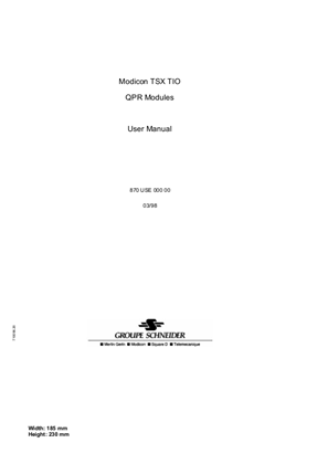 170QPR... Modules for TSX TIO (Version 1.0)