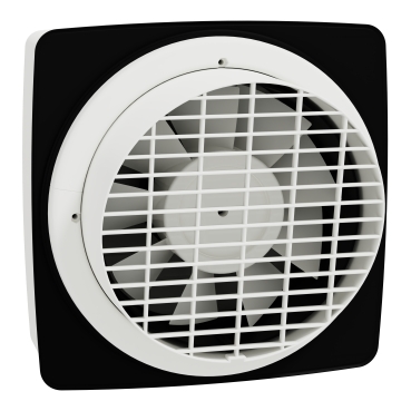 Exhaust fan, Airflow, wall, 200mm blade dia, auto louvre, white-Back View (45°x4°)