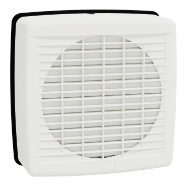 Exhaust fan, Airflow, wall, 200mm blade dia, auto louvre, white-Front view (45°x4°)