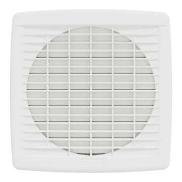 Exhaust fan, Airflow, wall, 200mm blade dia, pull cord louvre, white-Front view