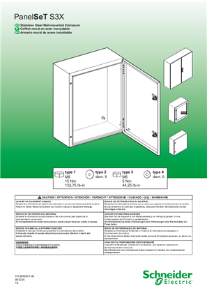 PanelSeT S3X - Stainless Steel Wall-mounted Enclosure  - Instruction Sheet