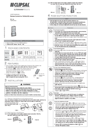 User Guide for 752RC/DALI Remote Control for 752DALIRC Sensor