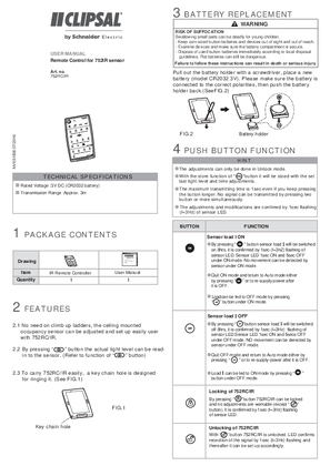 Users Guide for 752RC/IR Remote Control for 752IR Sensor