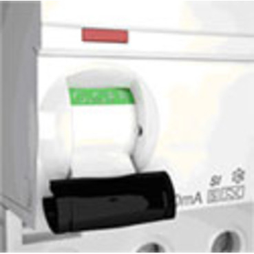 Acti9 iID DIN rail residual current circuit-breaker. VisiTrip fault indicator
