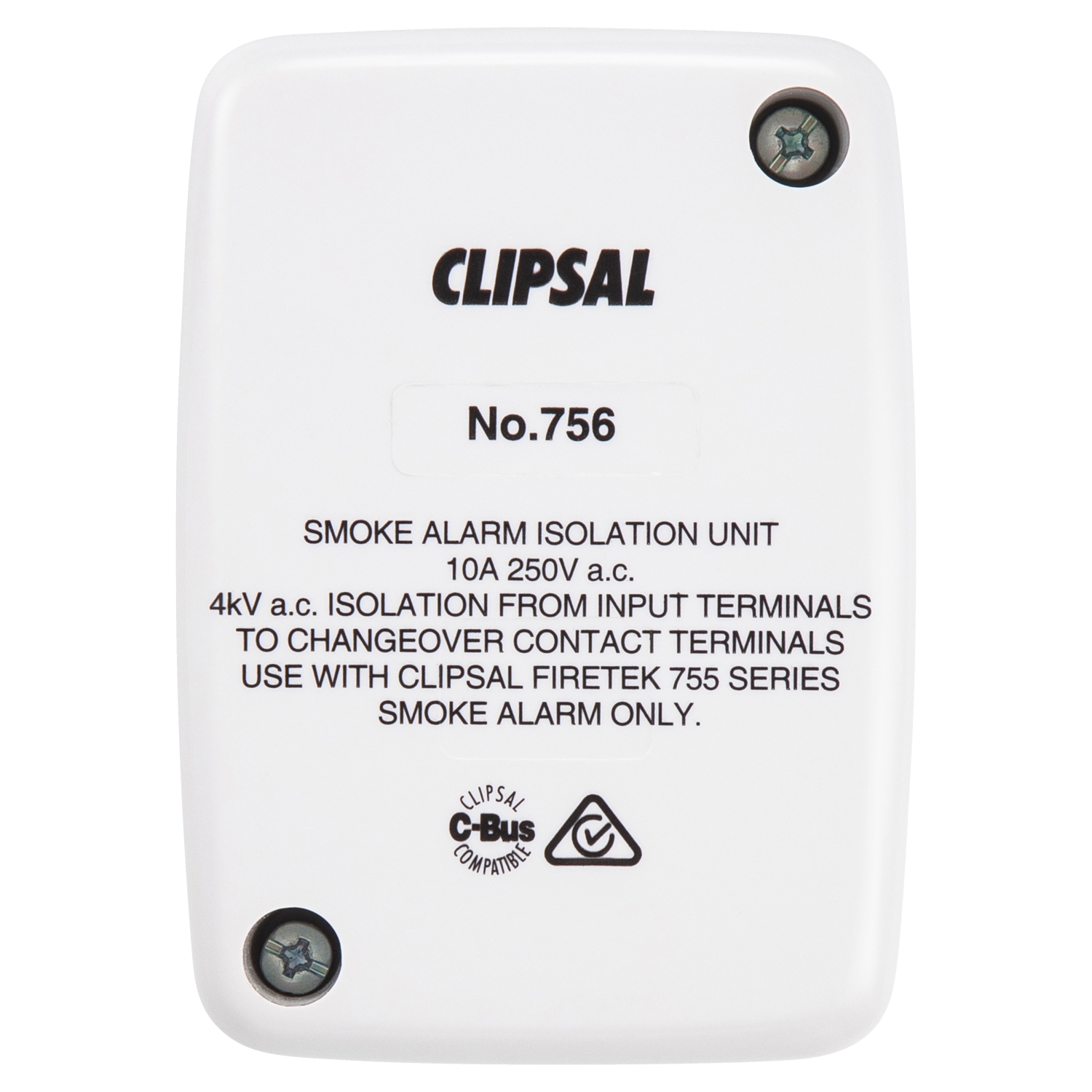 756 Clipsal Fire Tek, Smoke Alarm Isolation Unit, Compatible with Clipsal Smoke Alarms, for