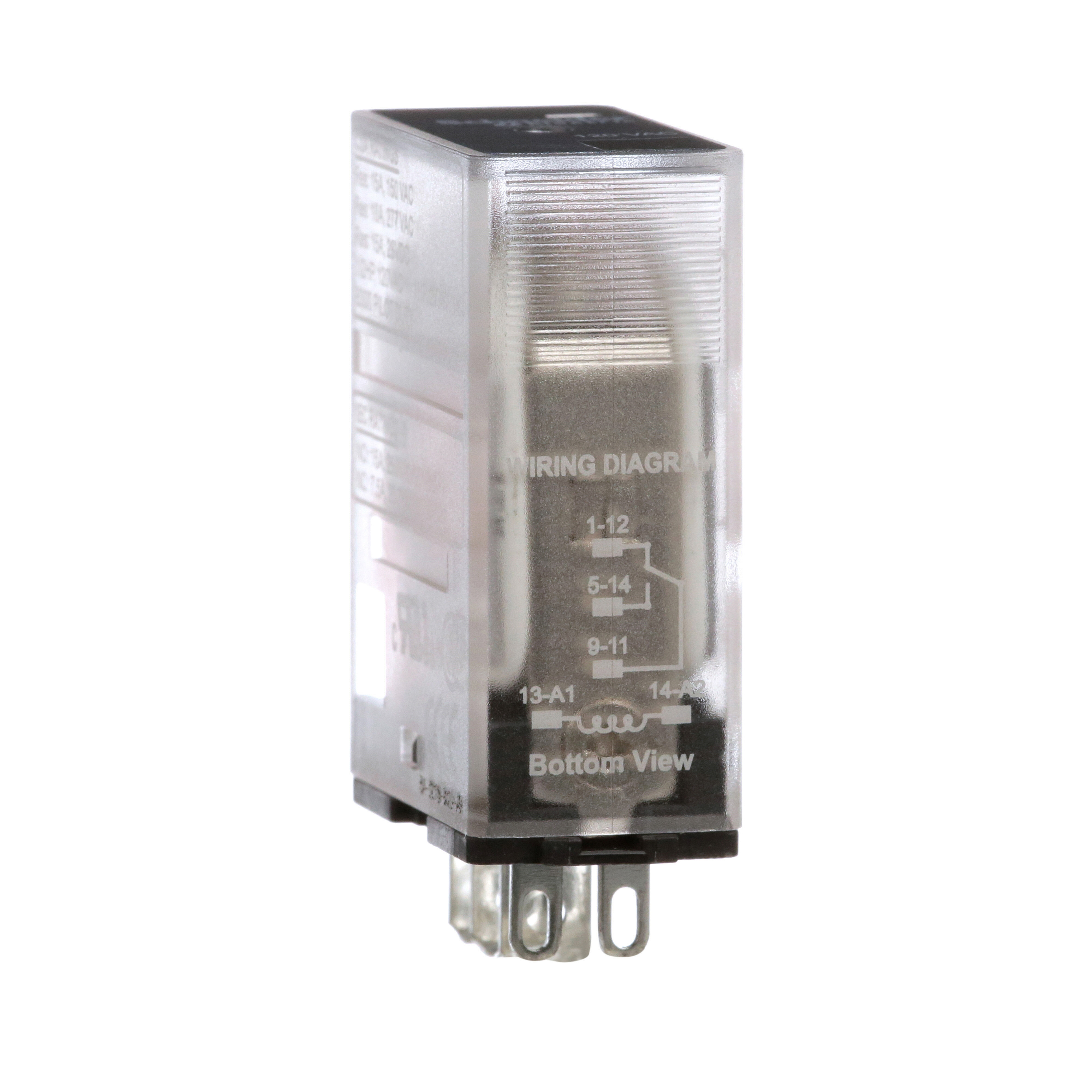 Power relay, SE Relays, 15A, SPDT, 120 VAC, clear cover